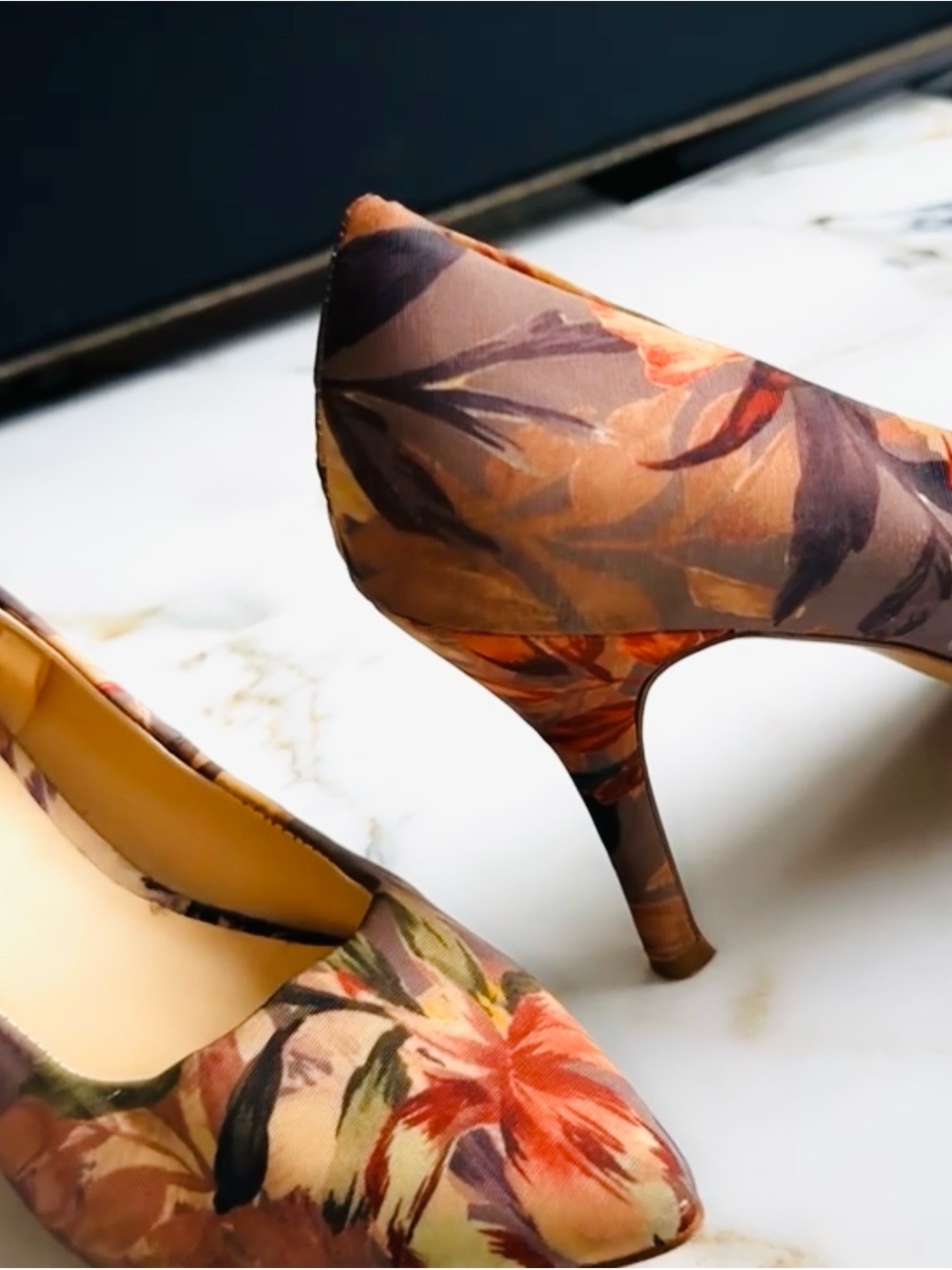 NINE WEST | “Forshow” (Y2K Line) Floral Print Tatiana Heels | Size 8! - Picture 4 of 8